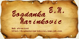 Bogdanka Marinković vizit kartica